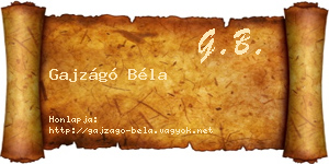 Gajzágó Béla névjegykártya