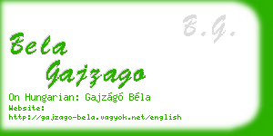 bela gajzago business card